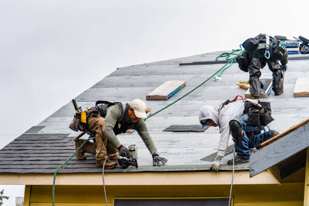 Professional Gutter Installation technician working in Augusta, WV